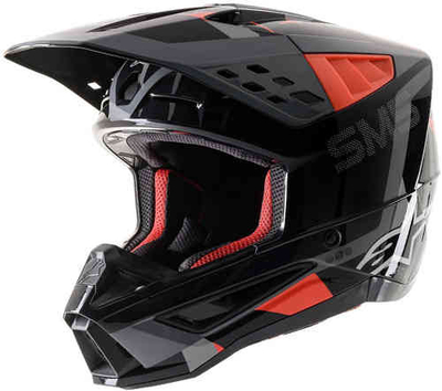 Helmeta motocross Alpinestars S-M5 Rover, madhësia 2XL, e zezë gri e kuqe