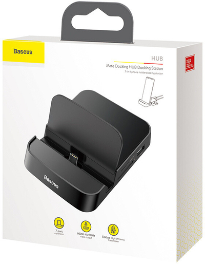 Stacion docking BASEUS USB-C - USB-C, 2xUSB 2.0, USB 3.0, HDMI, SD, microSD, 4K @ 30Hz, i zi