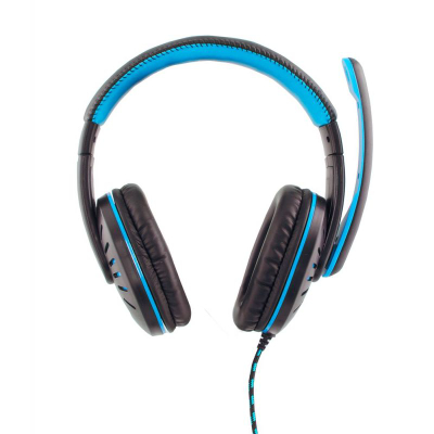 Kufje gaming Esperanza Crow EGH330B, me mikrofon, me kabllo, zi blu