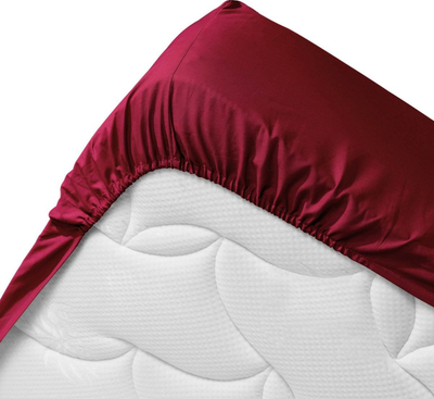 Çarçaf shtrati Douceur d'intérieur Cotton Fitted, 90x190 cm, pambuk organik, burgundy