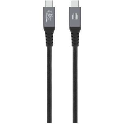 Dviced USB4 Braided Cable, 80 Gbps, 240 W, (Thunderbolt Compatible), 1m, Black