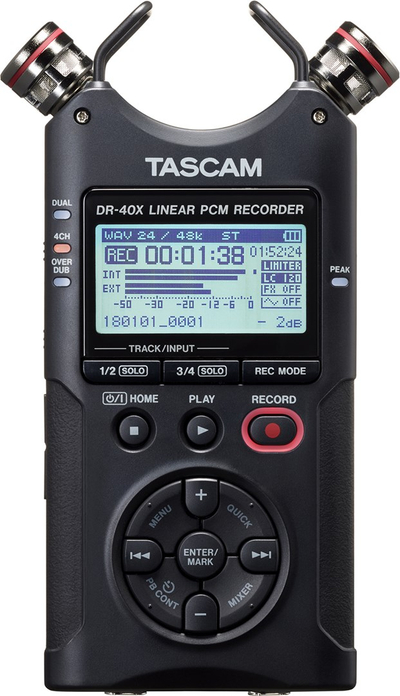 Regjistrues audio portativ Tascam DR-40X, 4 kanale, stereo, i zi