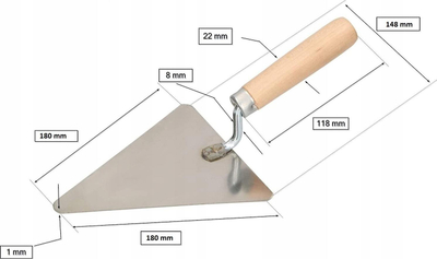 Llakmues trekëndësh Kotarbau 11104489, inoks, 180 mm