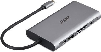 Dock stacion Acer HP.DSCAB.002, USB‑C, HDMI, VGA, Gigabit LAN, ngjyrë argjendtë