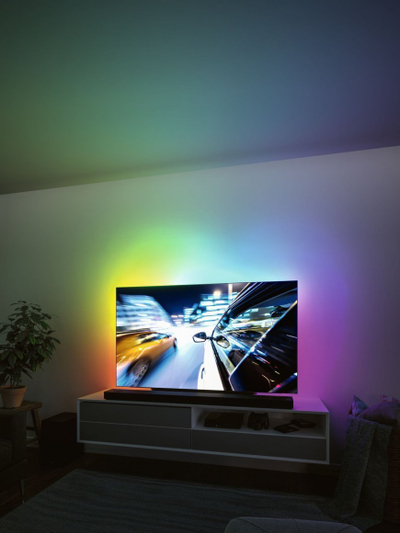 Shirit LED Paulmann 78882, për TV 75", RGB Dynamic Rainbow, USB, i zi