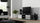 Komodë TV Bed Meble Soho 140, MDF, gri e bardhë me shkëlqim