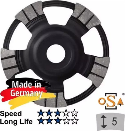 Disk bluarës me diamant Samedia UBM, 125mm, vrimë 22mm, i zi