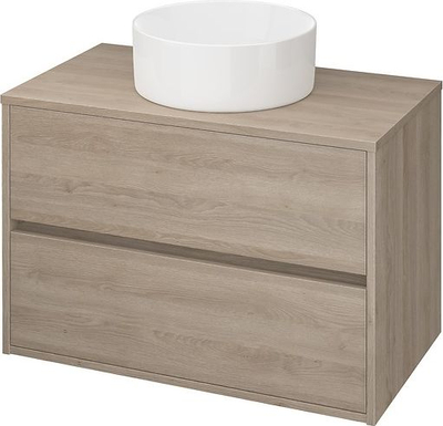 Dollap për banjo Cersanit Crea, 79.4cm, me lavaman, ngjyrë lisi