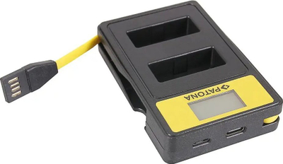 Karikues baterish PATONA Pro Dual Canon LP-E12, me ekran LCD, USB, ngjyrë e zezë