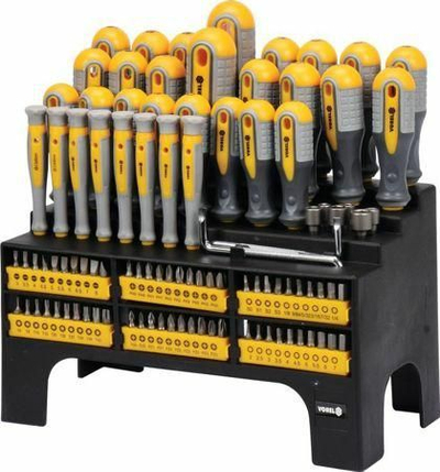 Set kaçavidash Vorel 60750, 100 pjesë, çelik CrV, dorezë ergonomike