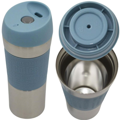Gotë termike Excellent Houseware Tourist Thermal Mug, 350 ml, inoks, blu