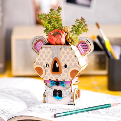 Puzzle druri ROEFT732 Flower Pot, model Koala, 3D, shumëngjyrësh