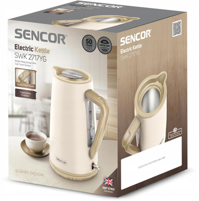 Çajnik elektrik Sencor SWK 2717YG, 1.7L, 2200W, bezhë