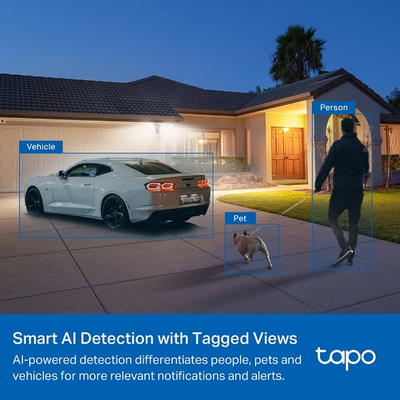 Kamerë TP-Link Tapo C720 Smart, 2K QHD, 2800 Lumen, e zezë