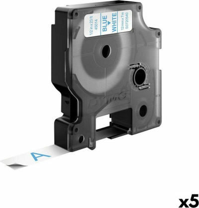 Kasetë etiketa DYMO D1, 12mm x 7m, blu mbi të bardhë