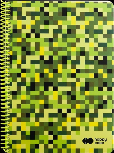 Спирална тетратка Happy Color Pixi 3, A4, 80 листови со квадрати, зелена