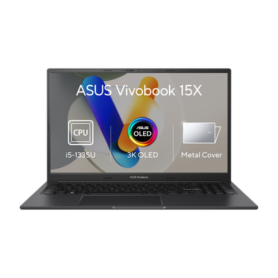 Laptop ASUS Vivobook 15X OLED, 15,6\", 2,8K, Intel i5-1335U, 16GB RAM, 512GB SSD, ngjyrë e zezë
