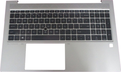 Tastierë me mbulesë laptopi HP M21678-051, pa ndriçim, argjendi