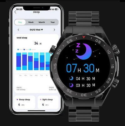 Smartwatch Gravity GT13, me ekran të zgjuar, që mban mend aktivitetin, i zi