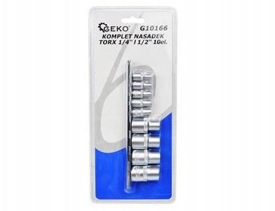 Set çelësash Torx GEKO, 9 pjesë, 1/4" dhe 3/8"