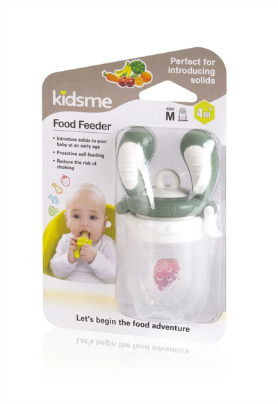 Уред за хранење бебиња Kidsme Food Feeder, 4m+, силикон, повеќебоен