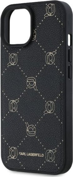 Mbrojtëse telefoni Karl Lagerfeld Karl Heads MagSafe, për iPhone 15, PU, e zezë