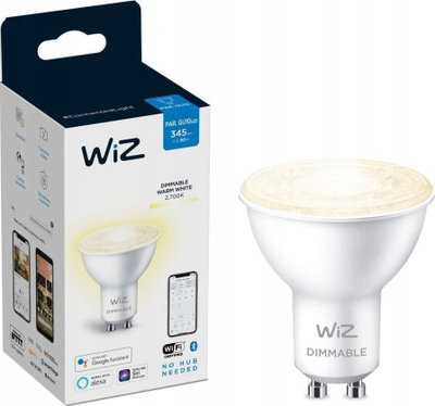Llampë e zgjuar WiZ GU10, LED 4.9W 345lm, Wi‑Fi, dritë e ngrohtë 2700K