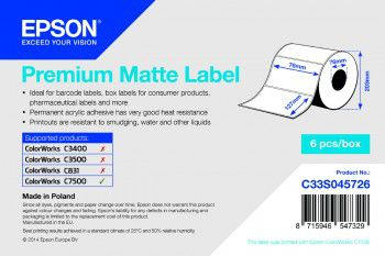 Letër për printer Epson Premium Matte, 76mm, e bardhë