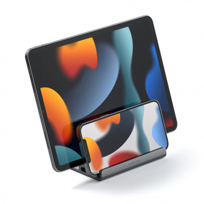 Mbajtëse Satechi Dual Vertical për MacBook Pro dhe iPad, e hirtë