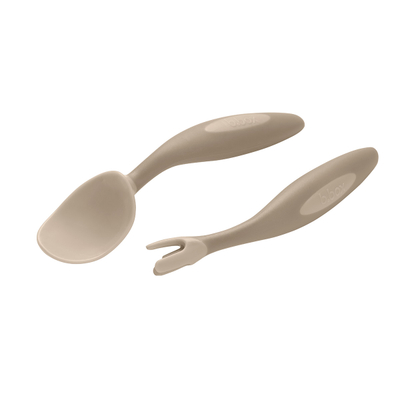 Set takëmesh për foshnje b.box Cutlery, ergonomik, me kuti udhëtimi, jeshile sage