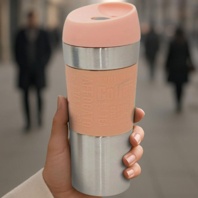 Gotë termike Excellent Houseware, 350ml, çelik inox, rozë