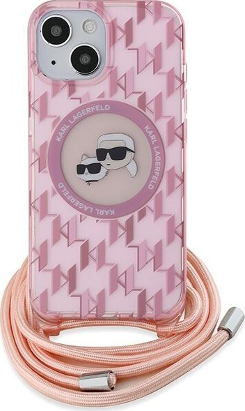 Mbulesë telefoni Karl Lagerfeld KLHMP15SHCKCKLCP, iPhone 15 14 13 6.1", MagSafe, rozë