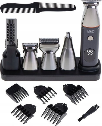 Set rroje dhe trimer Adler AD 2946, 5 në 1, me ekran LCD, i zi