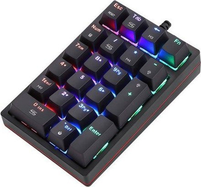 Tastjer numerike mekanike Motospeed K24, 21 taste, RGB, e zezë