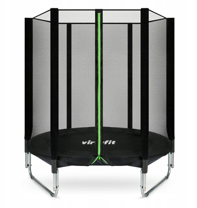 Trampolinë kopshti VirtuFit, 183 cm, rrjetë sigurie dhe shkallë, e zezë