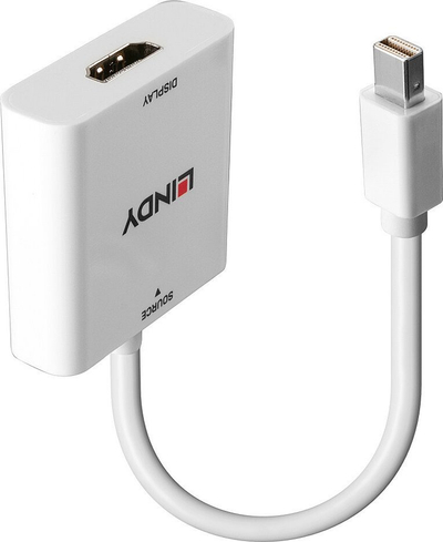 Adapter AV Lindy DisplayPort në HDMI 38319, i bardhë