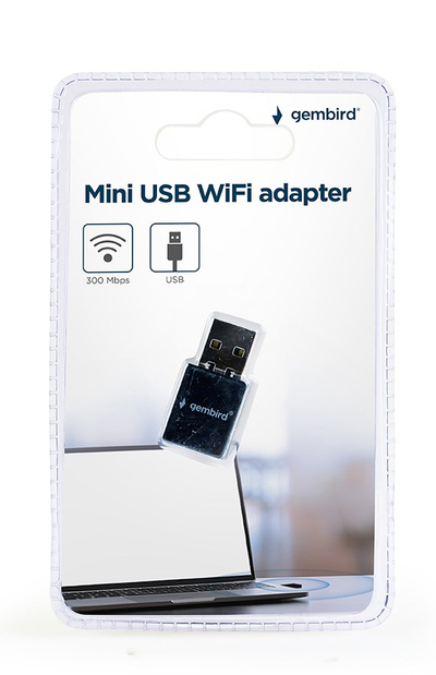 WiFi адаптер Gembird WNP-UA300-01, 300Mbps, USB, црн