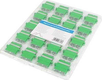 Adapter optik fibër Lanberg SM SC APC, dupleks, me kapak transparent, set 20 copë