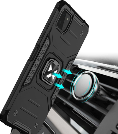 Kapak telefoni Wozinsky Ring Armor, Samsung Galaxy A22 4G, me unazë magnetike, i kuq