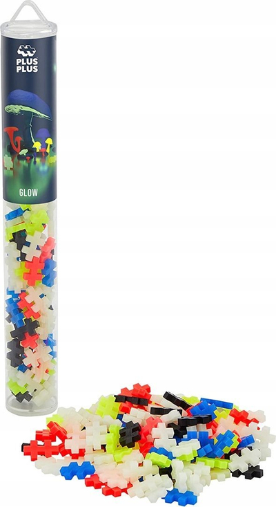 Set konstruktiv Plus Plus Tube Glow, 100 copa, që ndriçojnë në errësirë
