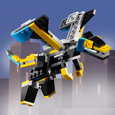 Set lodër LEGO Creator 3-n-1 Super Robot 31124, model me tulla për ndërtim, shumëngjyrësh