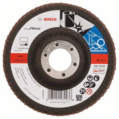 Disk gërryes Bosch Zirconium Flap Disc 115mm, 60g, blu