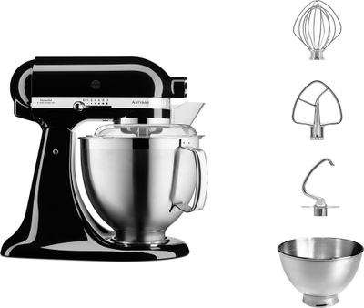 Mиксер планетарен KitchenAid Artisan 5KSM185PSEOB, 4.8L, 300W, црн Onyx