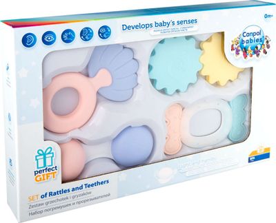Set lodrash Canpol Babies Pastels, zile dhe dhëmbëzorë, 0m+, me ngjyra të buta