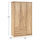 Dollap  3-dyersh, 2 sirtarë, 89×42.5×181 cm (HM340.02)