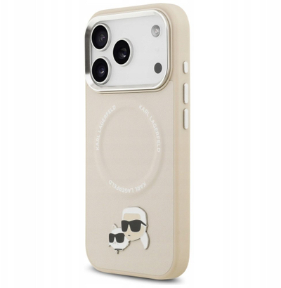 Kapak telefoni Karl Lagerfeld MagSafe për iPhone 17 Pro, PU, bezhë