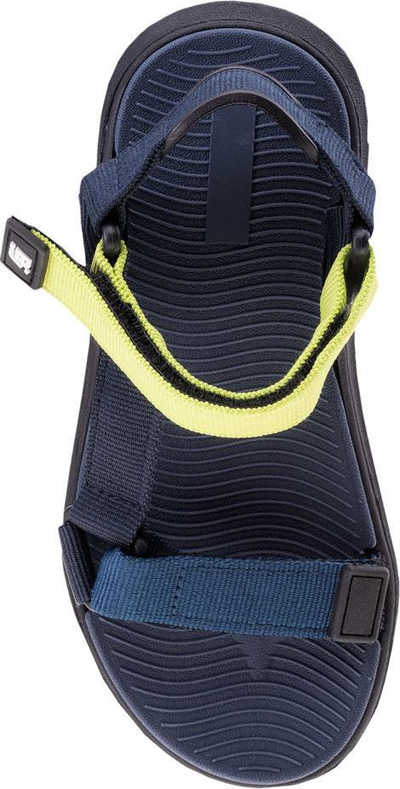 Sandalë fëmijësh Bejo Mileri Jrg, shollë me amortizim, rripa me ngjitës, e zezë navy dhe e verdhë