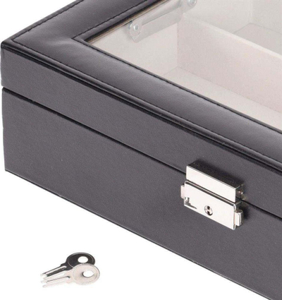 Kути организер KMTP Box, за 6 часовници и 3 пара очила, еко кожа, беж