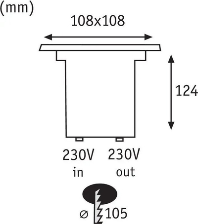 Spot tokësor për jashtë Paulmann 93993, LED 3.5W, dritë e ngrohtë e bardhë, çelik inox