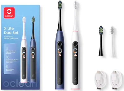 Furça dhëmbësh elektrike Oclean X Lite Duo Set, IPX7, 2 copë, blu e errët dhe gri
